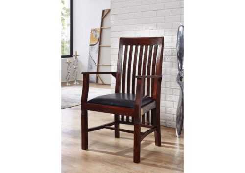 Massivmoebel24 Polsterstuhl »OXFORD«, hochwertiges Edelholz, authentische Holzadern, aufwendige Schnitzereien und Verzierungen