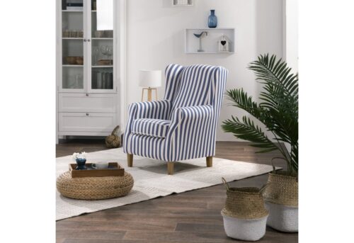 Max Winzer® Sessel »Lorris«, Ohrenbackensessel gestreift