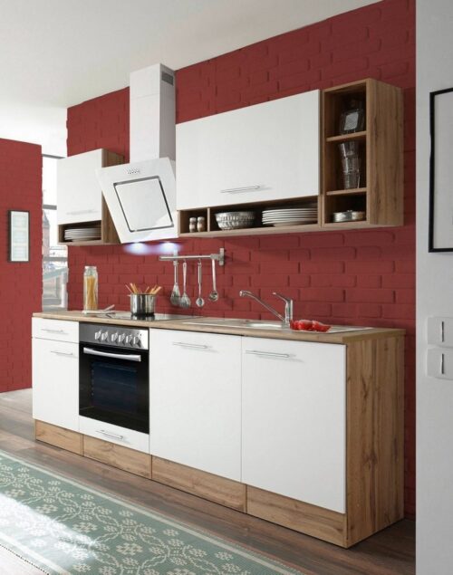 RESPEKTA Küchenzeile »Lübeck«, mit E-Geräten, Breite 220 cm