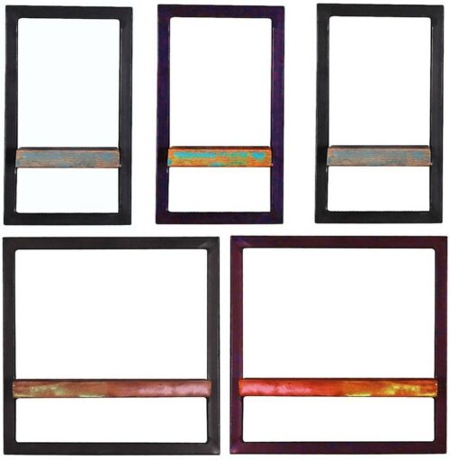 SIT Regal »Wandregal-Set, 5-teilig Altholz mit starken Gebrau«, Altholz mit starken Gebrauchsspuren, lackiert, Rahmen aus Metall