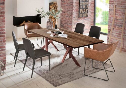 SIT Esstisch »Tisch 180x100 cm Platte Balkeneiche, Gestell«, Platte Balkeneiche, Gestell Metall