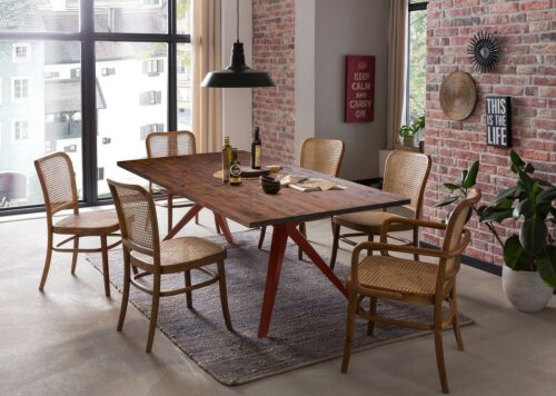 SIT Esstisch »Tisch 180x100 cm Platte Pinie, Gestell Metall«, Platte Pinie, Gestell Metall