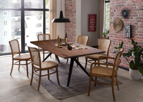 SIT Esstisch »Tisch 220x100 cm Platte Pinie, Gestell Metall«, Platte Pinie, Gestell Metall