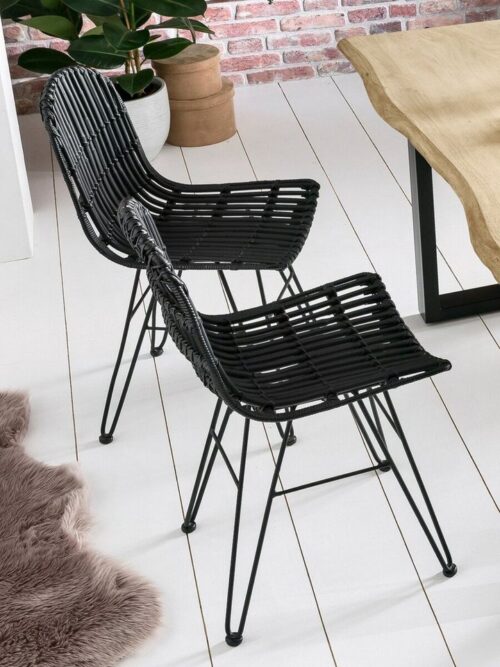 SIT 4-Fußstuhl »Stuhl Rattan + Metall«, Rattan + Metall