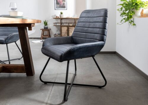 Massivmoebel24 Polsterstuhl »IRON LABEL«, hochwertiges Büffel-Leder