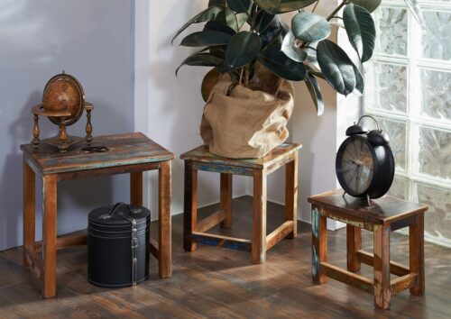 Massivmoebel24 Beistelltisch »NATURE OF SPIRIT« (48x40x46 Altholz montiert)