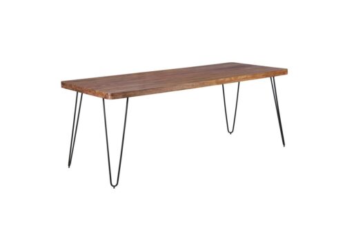 Wohnling Esstisch »WL1.497«, BAGLI Massivholz Sheesham 200 x 80 x 76 cm Esszimmer-Tisch Küchentisch modern Landhaus-Stil Holztisch mit Metallbeinen dunkel-braun Natur-Produkt Massivholzmöbel
