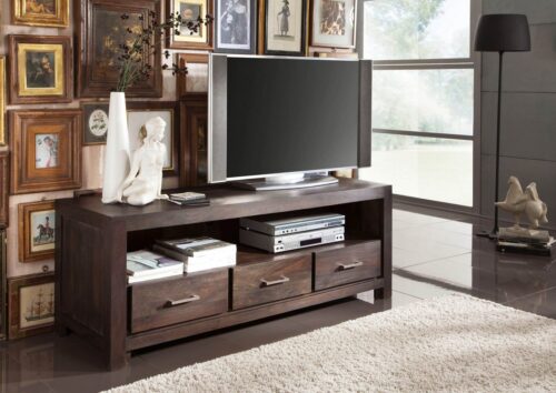 Massivmoebel24 TV-Board »METRO POLIS« (148x50x55 Sheesham montiert)