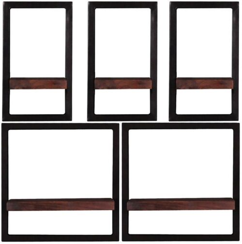 SIT Regal »Wandregal-Set, 5-teilig Recyceltes Altholz, Metall«, Recyceltes Altholz, Metall