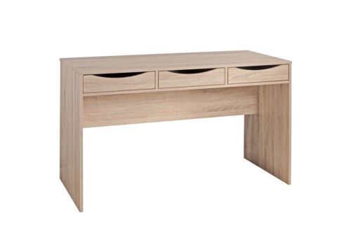 Wohnling Schreibtisch »WL1.791«, MASSA 120 cm Design Büro-Tisch in Sonoma Eiche Moderner Computer-Tisch mit 3 Schubladen und Stauraum Platzsparender Jugend- auch für Laptop geeignet