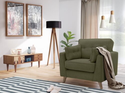 Home affaire Sessel »Copenhagen«, feiner Keder, Kopfheftung im Rücken und Armlehnkissen