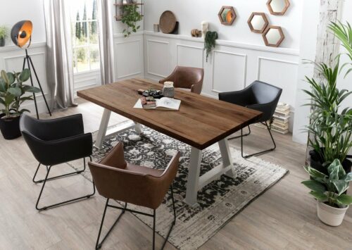 SIT Esstisch »Tisch 180x100 cm Platte Balkeneiche, Gestell«, Platte Balkeneiche, Gestell Metall