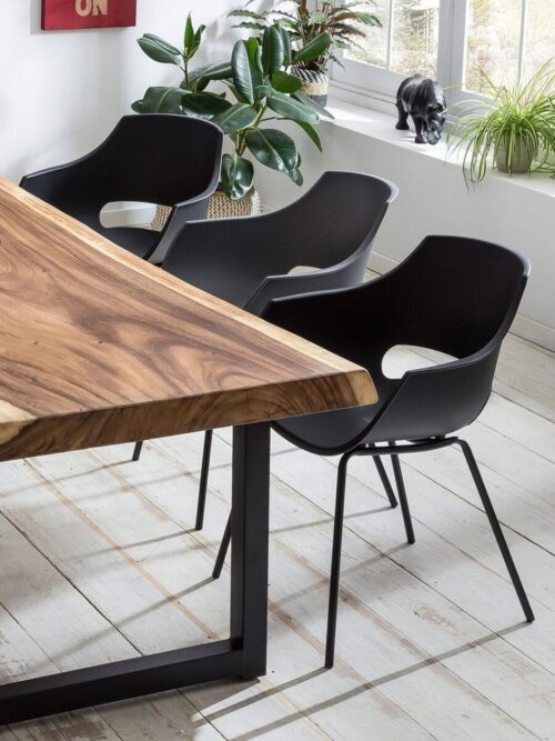 SIT Esstisch »Tisch 250x90 cm, Platte Suarholz 80 mm, Gestell«, Platte Suarholz, Gestell Stahl