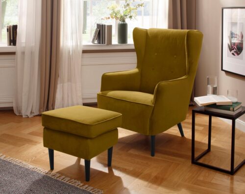 Home affaire Sessel »Niebüll«, mit Holzfüßen