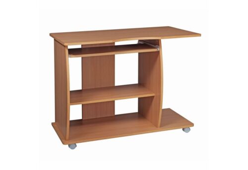 Wohnling Schreibtisch »WL1.331«, Computertisch GRASSE rollbar Buche 90 x 71 x 50 cm mit Tastaturauszug Laptop Tisch auf feststellbaren Rollen PC-Tisch mit Drucker-Ablage platzsparend für kleine Räume