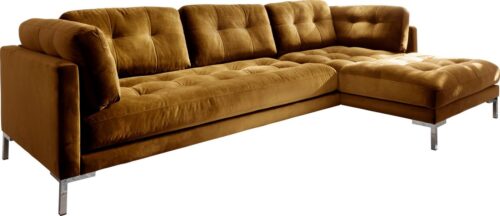 Trendfabrik Ecksofa »Landau«, mit Metallfuß, wahlweise Recamiere rechts oder links bestellbar, frei im Raum stellbar