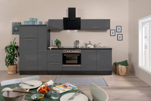 RESPEKTA Küchenzeile »RP300«, mit E-Geräten, Breite 300 cm