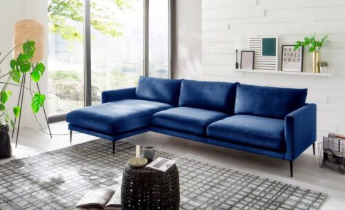 Trendfabrik Polsterecke »Svea«, Recamiere rechts oder links bestellbar, mit Metallfuß, frei im Raum stellbar