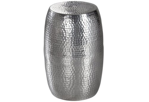 Wohnling Beistelltisch »WL5.457«, 30x49,5x30cm Aluminium Silber Dekotisch orientalisch rund Kleiner Hammerschlag Abstelltisch Designer Ablagetisch Metall modern Anstelltisch schmal