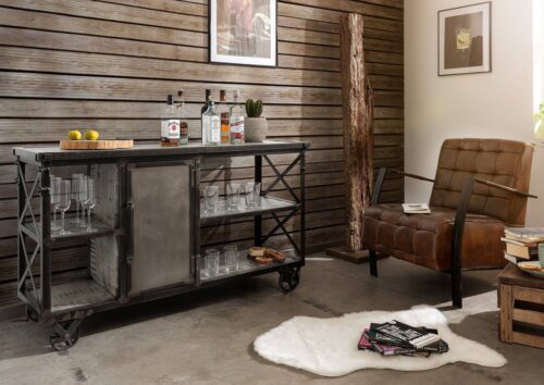 Massivmoebel24 Sideboard »HEAVY INDUSTRY« (137x46x82 Mango montiert)