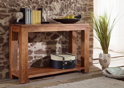 Massivmoebel24 Konsolentisch »SHAMAN« (115x40x76 Akazie montiert, Konsolentisch aus massiven Akazienholz mit Maserung, Modern), Maserung