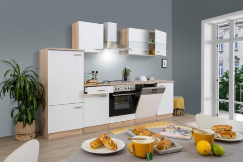 RESPEKTA Küchenzeile »Anna«, mit E-Geräten, Breite 280 cm, mit Edelstahl-Kochmulde