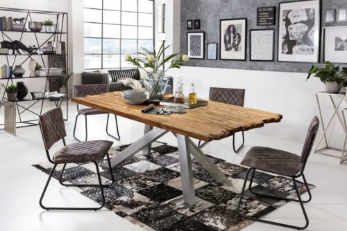 SIT Esstisch »Tisch 240x100 cm Platte recyceltes Teak, Gestell«, Platte recyceltes Teak, Gestell Metall