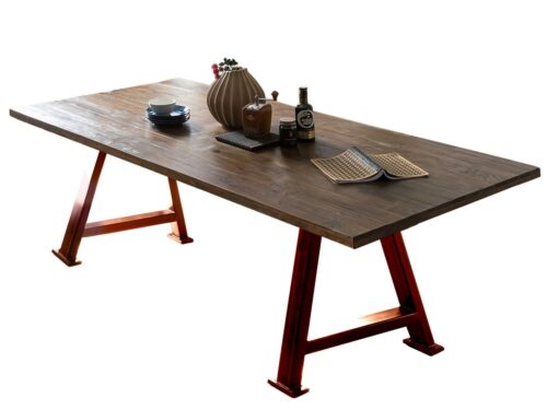 SIT Esstisch »Tisch 220x100 cm Platte Pinie, Gestell Metall«, Platte Pinie, Gestell Metall