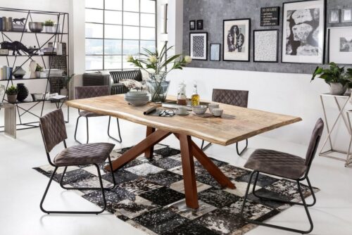 SIT Esstisch »Tisch 180x90 cm Platte Mango massiv, Gestell Metal«, Platte Mango massiv, Gestell Metall