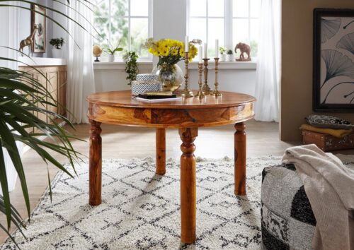 Massivmoebel24 Esstisch »OXFORD« (140x140x76 Akazie / Sheesham)