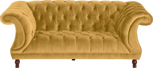 Max Winzer® Chesterfield-Sofa »Isabelle«, mit edler Knopfheftung & gedrechselten Füßen in Buche Nussbaum, Breite 200 cm