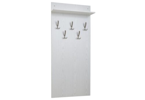 Wohnling Garderobenpaneel »WL6.399«, Wandgarderobe Weiß Birke-Dekor 66x152x21,5 cm Design Flurgarderobe Hakenleiste Wandpaneel mit Ablage Garderobe Wand Holz Garderobenleiste Flur