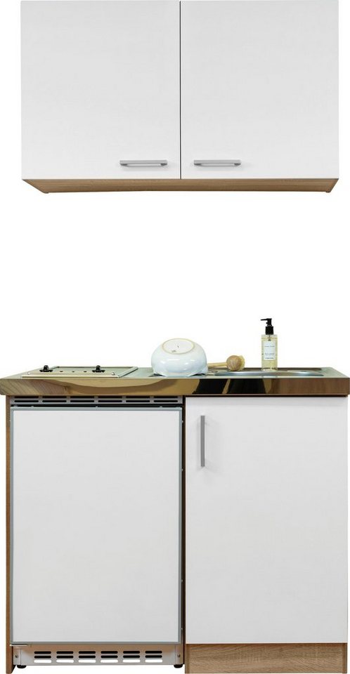 RESPEKTA Küchenzeile, mit Glaskeramikkochfeld und Kühlschrank, Breite 100 cm