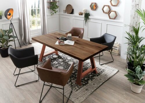 SIT Esstisch »Tisch 180x100 cm Platte Balkeneiche, Gestell«, Platte Balkeneiche, Gestell Metall