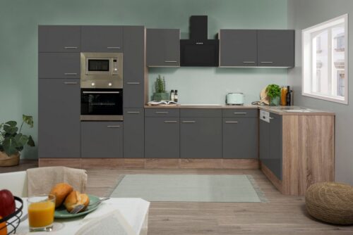 RESPEKTA Winkelküche »York«, mit E-Geräten, Breite 370 x 172 cm