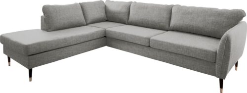 Trendfabrik Ecksofa »County«, Ottomane rechts oder links bestellbar, mit Fuß in Holz-Metallkombination, frei im Raum stellbar