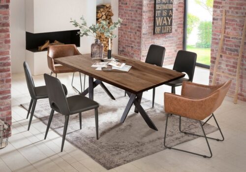 SIT Esstisch »Tisch 180x100 cm Platte Balkeneiche, Gestell«, Platte Balkeneiche, Gestell Metall