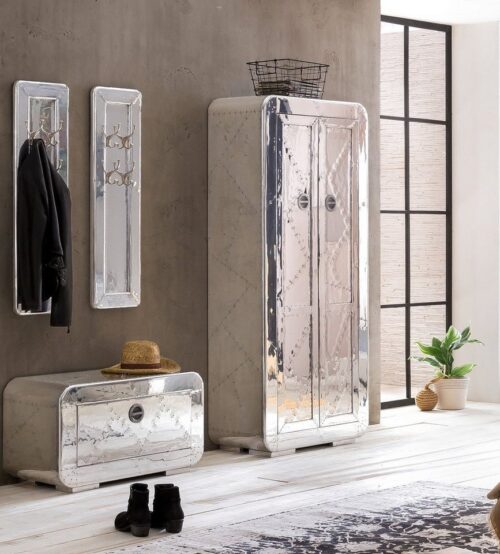 SIT Garderobe »Dielen-Set Mangoholz + MDF mit Alu beschlagen,«, Mangoholz + MDF mit Alu beschlagen, mit Zierschrauben