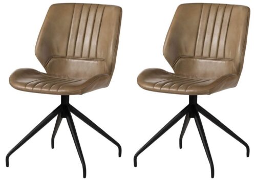 Massivmoebel24 Polsterstuhl »IRON LABEL«, Echtes Büffel-Leder, Eisengestell