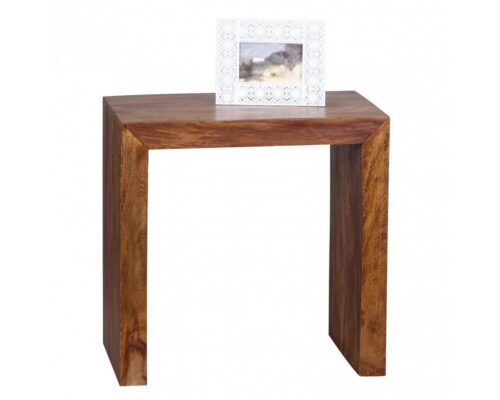 Wohnling Beistelltisch »Beistelltisch MUMBAI Massiv-Holz Sheesham 60 x 35 cm Wohnzimmer-Tisch Design dunkel-braun Landhaus-Stil Couchtisch«