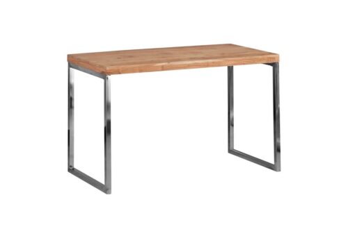 Wohnling Schreibtisch »WL1.788«, GUNA Massivholz Akazie Computertisch 120 x 60 cm Laptoptisch Landhaus Konsolentisch mit Metallbeinen