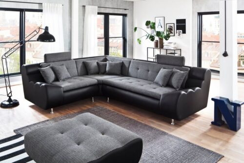 Trendfabrik Polsterecke, mit Kopfstützen und Metallfuß, frei im Raum stellbar