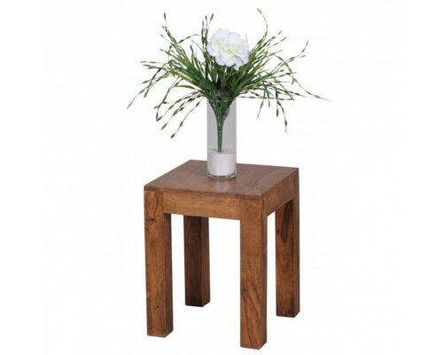 Wohnling Beistelltisch »Beistelltisch MUMBAI Massiv-Holz Sheesham 35 x 35 cm Wohnzimmer-Tisch Design dunkel-braun Landhaus-Stil Couchtisch«