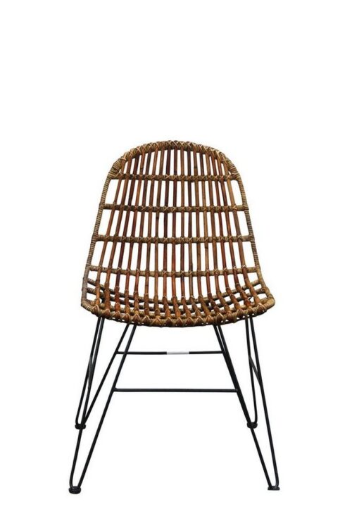 SIT 4-Fußstuhl »Stuhl Rattan ungeschält + Metall«, Rattan ungeschält + Metall