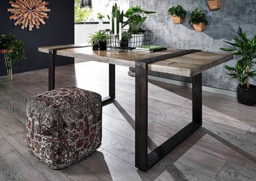 Massivmoebel24 Esstisch »HEAVY INDUSTRY« (190x90x76 großer Massivholztisch im Loft Stil für Esszimmer und Küche, Tisch Esstisch aus massiv Echtholz Mango)