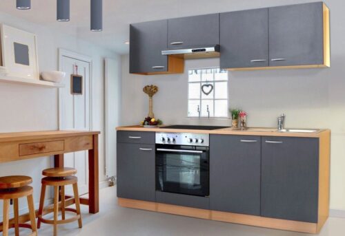 RESPEKTA Küchenzeile »Basic«, mit Glaskeramik-Kochfeld, Breite 210 cm