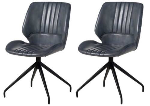 Massivmoebel24 Polsterstuhl »IRON LABEL«, Echtes Büffel-Leder, Eisengestell