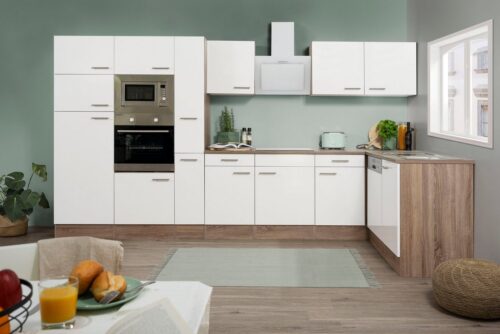 RESPEKTA Winkelküche »York«, mit E-Geräten, Breite 370 x 172 cm