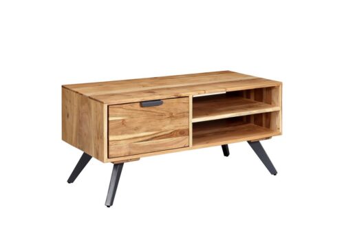 Wohnling Couchtisch »WL6.154«, 95x45x45 cm Akazie Wohnzimmertisch Massivholz Rechteckig Holztisch mit Stauraum Sofatisch mit Schublade Tisch Wohnzimmer Massiv