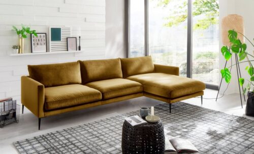 Trendfabrik Polsterecke »Svea«, Recamiere rechts oder links bestellbar, mit Metallfuß, frei im Raum stellbar